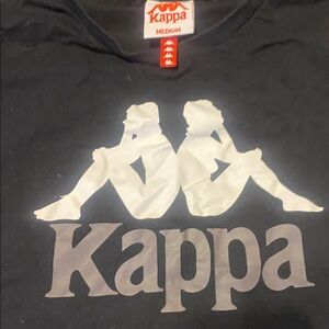 Kappa womens Tee in Black with White Logo